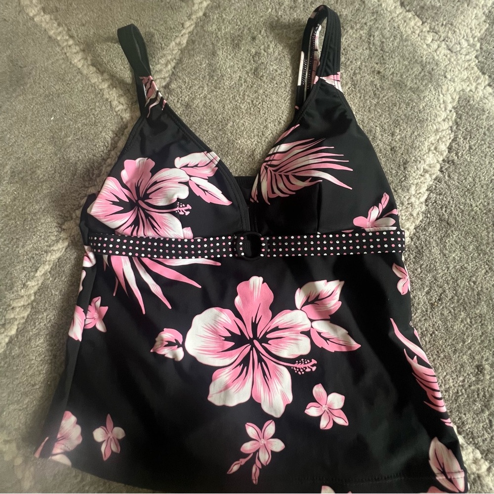 Liquid Blue Pink Embellished Bustier Camisole
